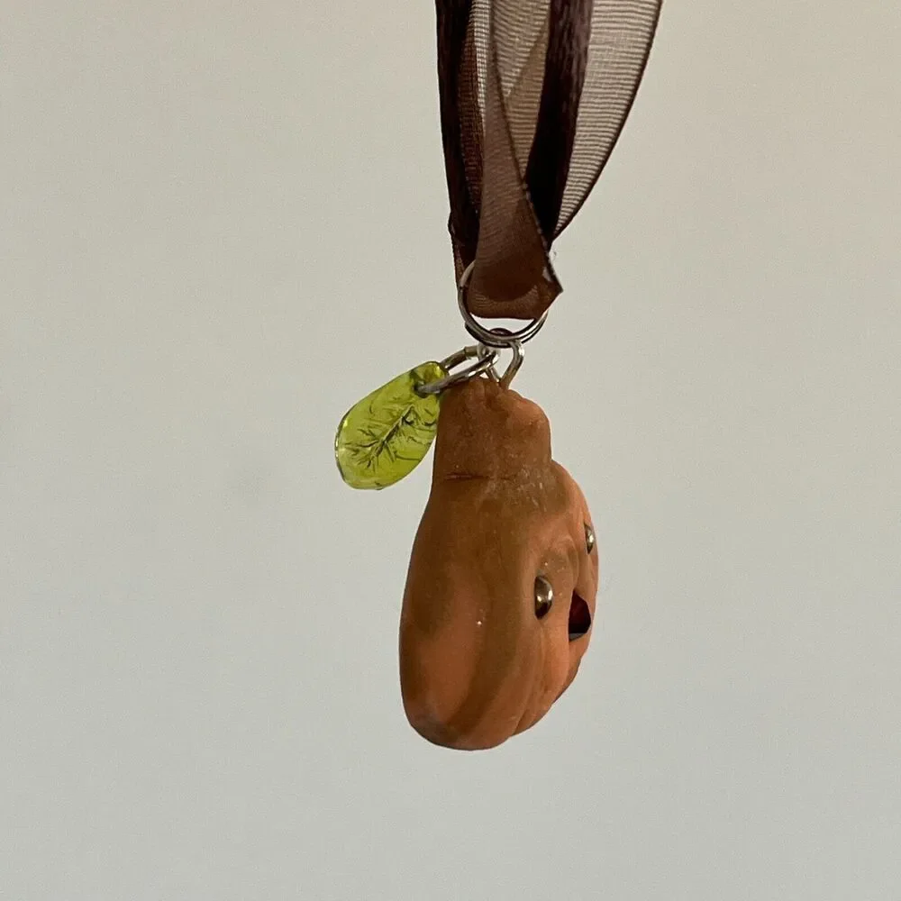 Pumpkin Necklace Polymer Clay Pendant Jack O Lantern Halloween Silver 925 Clasp